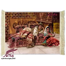 تابلو فرش ایرانی ندیمه بانو کد i29 - 150*100