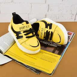 کفش ورزشی پسرانه رنگ زرد مدل چسبی کد 355822 سایز 26 تا 37 