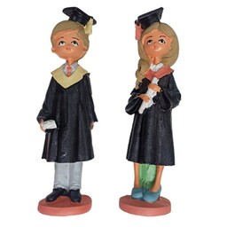 مجسمه طرح دختر و پسر دانشجو مدل GRADUATE مجموعه دو عددی
