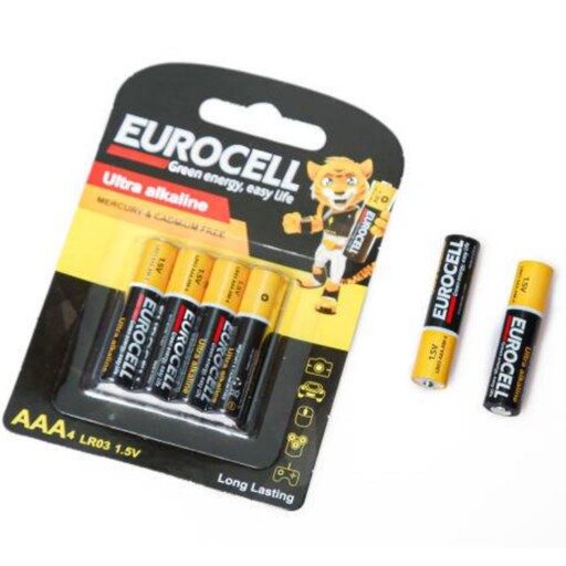 باتری نیم قلمی یوروسل مدل Ultra Alkaline بسته 4 عددی
