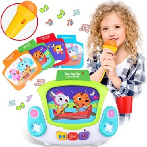 اسباب بازی میکروفون موزیکال ضبط صدا هولی تویز مدل 3138 Hola Toys Karaoke Jukebox with Microphone for Kids