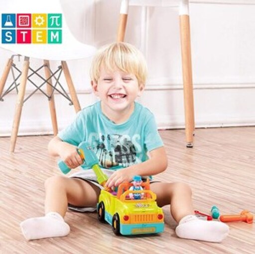 اسباب بازی ماشین ابزار موزیکال و چراغدار هولی تویز مدل 6109 Hola Toys Little Mechanic Tool Truck with Light and Music