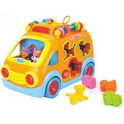 اسباب بازی موزیکال اتوبوس شادی هولی تویز مدل 988 Hola Toys Activity Shape Sorting Bus