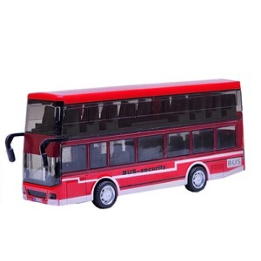 اسباب بازی ماشین فلزی اتوبوس دو طبقه چراغدار و موزیکال مدل Doub Decker Bus Model Metal