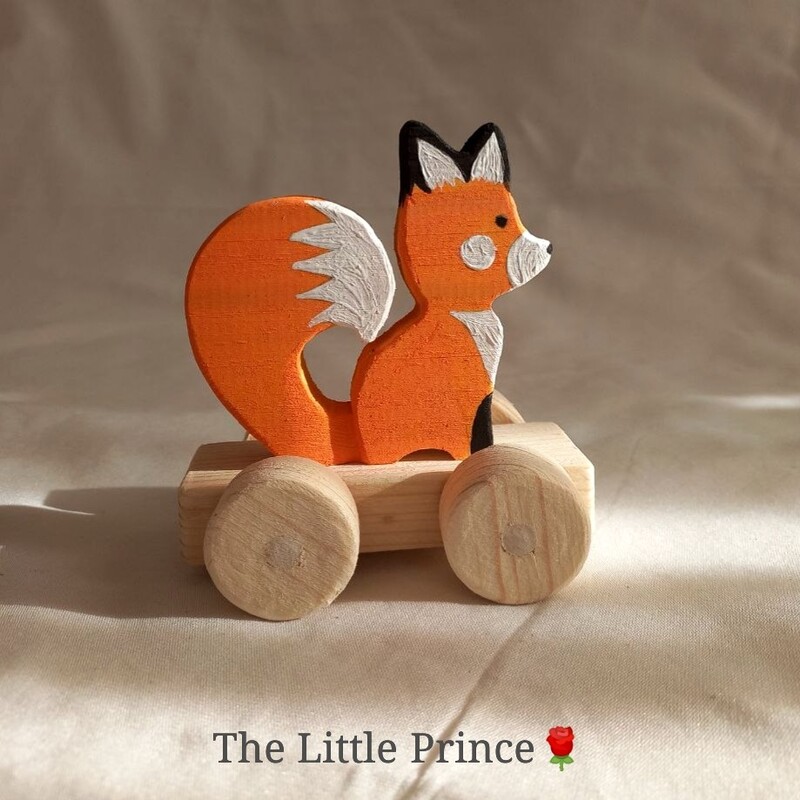 اسباب بازی دکوری چوبی دستساز سیسمونی طرح روباه
