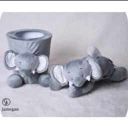 سطل و جادستمال طرح فیل برند گل جامگان اکسسوری نوزاد 