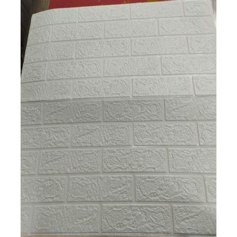 دیوارپوش پشت چسبدار فومی طرح سنگ آنتیک سفید 