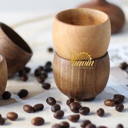 کاپ قهوه خوری چوبی دست ساز مدل گاما از  جنس چوب گردوی مقاوم با پوشش ضمانتی ضد آب 
