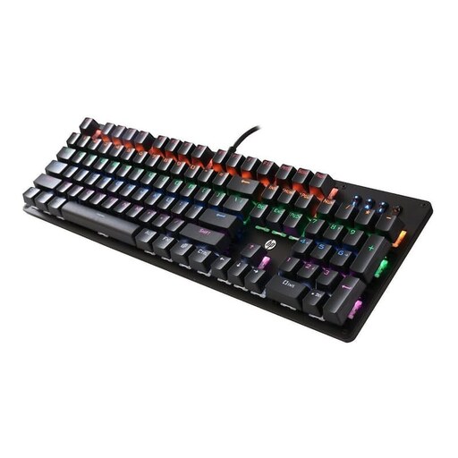  کیبورد مکانیکال گیمینگ آرجی بی( دارای تنوع رنگِ نور های مختلف)  Hp mechanical gaming keyboard Gk100F RGB 