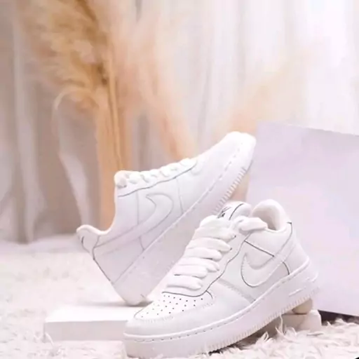 کتونی اسپرت مردانه زنانه نایک ایر فورس Nike Air Force 1 رنگ سفید تمام ( Nike AirFore 1 - نایک ایرفورس 1- کفش ایر فورس )
