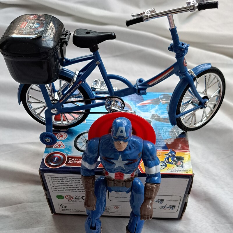 اسباب بازی دوچرخه باطری خور موزیکال با آدمک کاپیتان آمریکا برند وارداتی کیفیت عالی