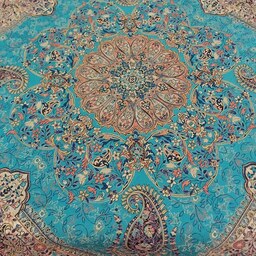 رومیزی ترمه افشاری رنگ آبی فیروزه ای با طرح و نقشی زیبا و کیفیت بسیار عالی