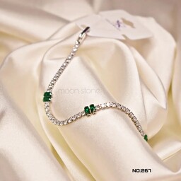دستبند جواهری نگیندار سبز سلطنتی کد 267