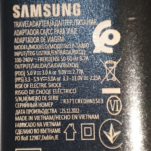 کلگی شارژر  25 w اصلی برند samsung 