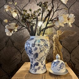 گلدان کنار سالنی قلم آبی ارتفاع پنجاه سانت قابل اجرا در رنگ و طرح دلخواه 