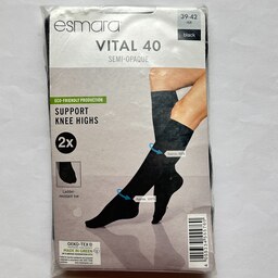 جوراب زنانه ساق بلند اسمارا مدل VITAL 40 مجموعه دو عددی