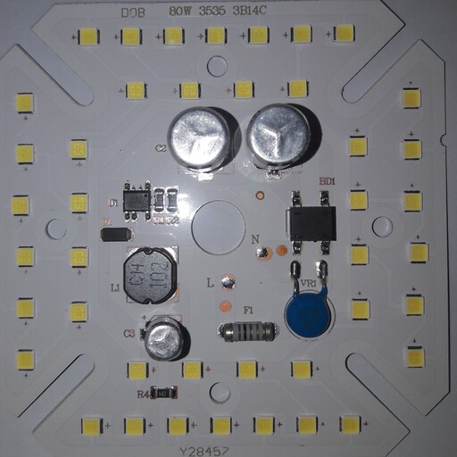 چیپ ال ای دی 80وات مربع dobنور سفید مهتابی
