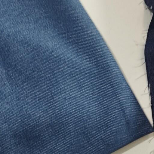 پارچه لی جین گرم بالا تک رنگ رنگ آبی تیره 