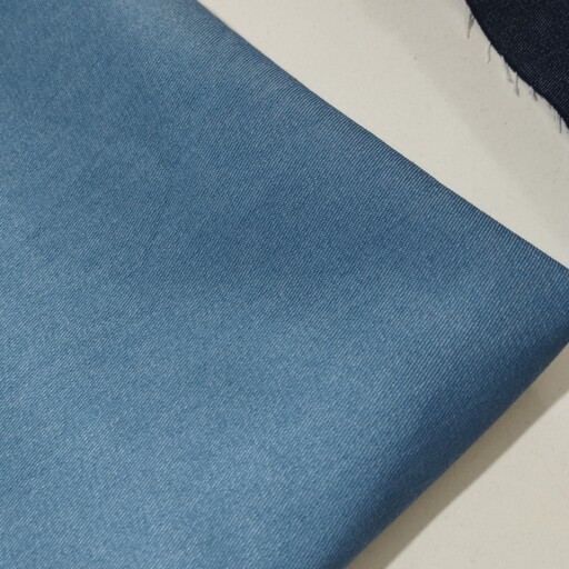 پارچه لی جین گرم بالا تک رنگ رنگ آبی روشن 