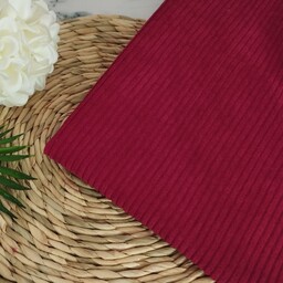 پارچه مخمل کبریتی درشت زارا گرم بالا تک رنگ رنگ قرمز قیمت به ازای نیم متر 