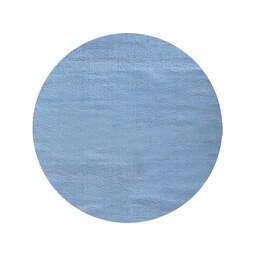 فرش شگی میکرو (پرز کوتاه) رنگ آبی (دایره قطر یک)
