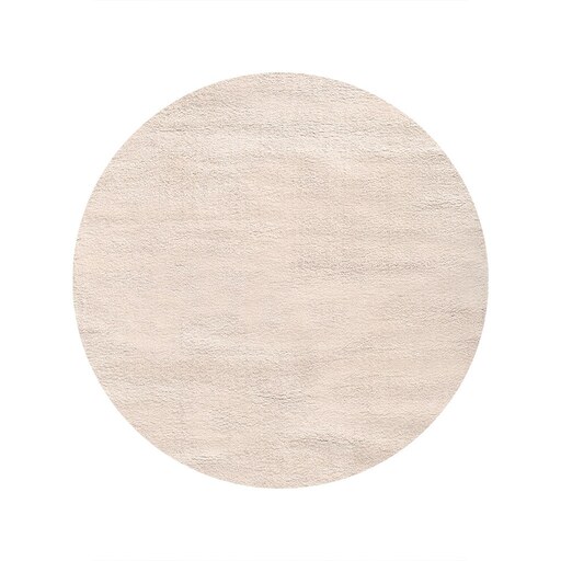 فرش شگی میکرو (پرز کوتاه) رنگ بژ (دایره قطر یک)