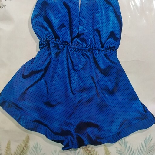 لباس خواب ساتن توپی فری سایز دو رنگ جذاب مشکی و ابی