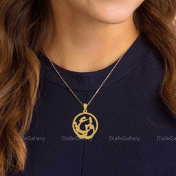 گردنبند نقره عشق پلاک نقره عیار 925 با زنجیر استیل رنگ ثابت -طلایی و نقره ای- کد2