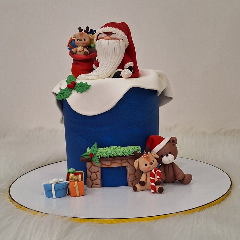 تاپر کیک بابانوئل فوندانت  کریسمس 