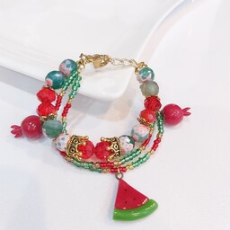 دستبند انار و هندوانه یلدایی سبز و قرمز 
