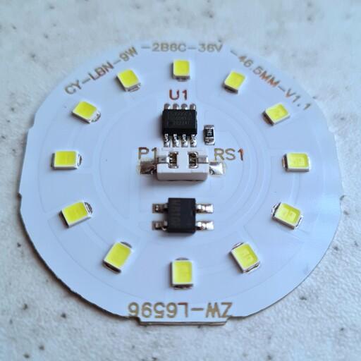 چیپ ال ای دی 9 وات ماژول دی او بی لامپی 220 ولت مستقیم رنگ سفید مهتابی مناسب جهت تعمیر لامپ   chip  dob 9w  220v  