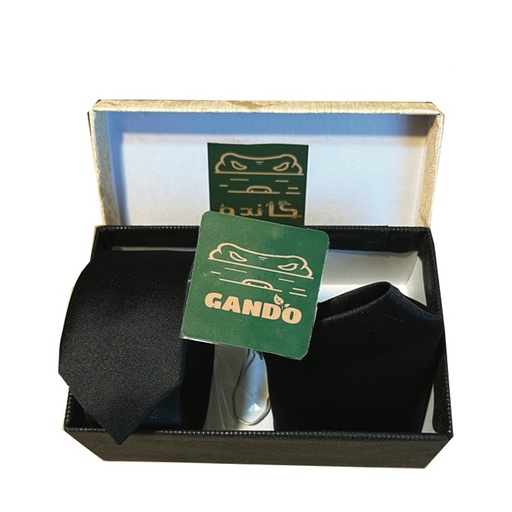 ست کراوات و دستمال جیب طرح ساتن آمریکایی برند GANDO