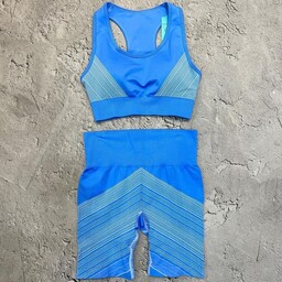 ست نیمتنه و شلوارک زنانه ورزشی اورجینال سیملس وارداتی رنگ آبی لباس ولوازم ورزشی و بدنسازی کاراکو 