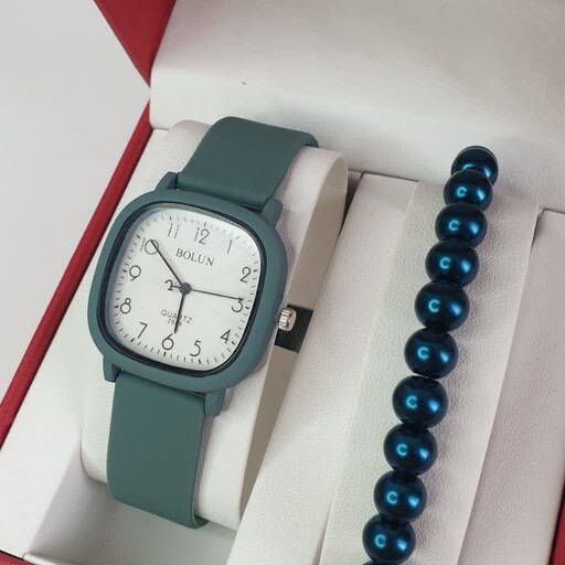 ساعت مچی بند ژله ای سبژ رنگ bolun pastille watch 