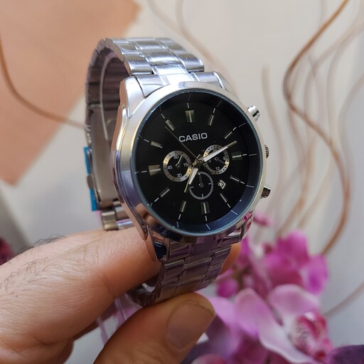 ساعت ست مردانه زنانه کاسیو Casio طرح سه موتوره نقره ای