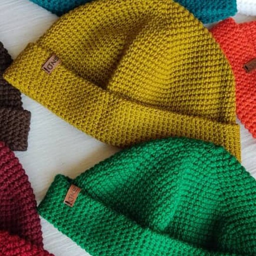 کلاه لئونی لبه دار  دستباف مردانه و زنانه و بچه گانه در رنگ های مختلف محصول برند آن شو onshow