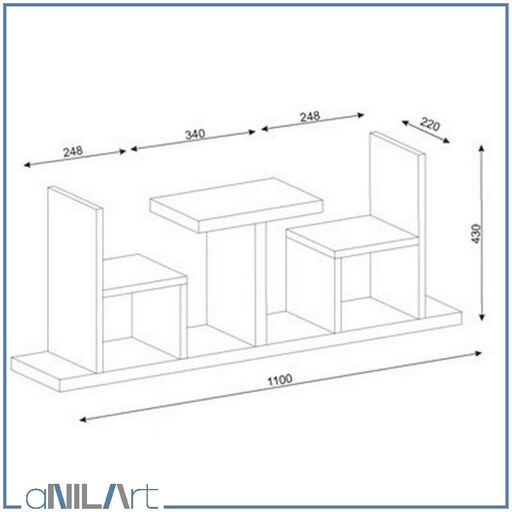 شلف و قفسه دکوری دیواری طرح میز و صندلی با رنگ دلخواه مدل 101017