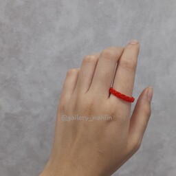 انگشتر خمیری فانتزی دخترانه مدل بافت(دستساز)رنگ قرمز(رنگ انگشتر قابل تغییر است و با توجه به سایزی انگشت شما ساخته میشود)