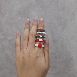 انگشتر خمیری فانتزی دخترانه مدل یلدایی(دستساز)پک 5 عددی(سایز و رنگ انگشتر قابل تغییر است)
