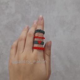 انگشتر خمیری فانتزی دخترانه مدل یلدایی(دستساز) پک 4 عددی(سایز و رنگ انگشتر قابل تغییر است)