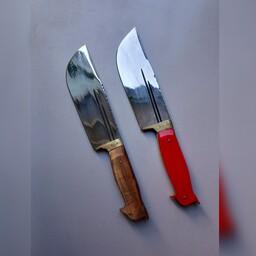 چاقو شکاری دستساز فولادی همراه غلاف مناسب کوهنوردی و سفر 