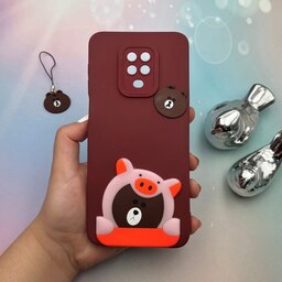 قاب گوشی Redmi Note 9S - Redmi Note 9 Pro شیائومی سیلیکونی عروسکی برجسته بند آویز دار طرح خرس تدی teddy bear کد 77493
