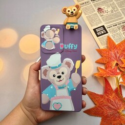 قاب گوشی Poco X5 Pro شیائومی سیلیکونی فانتزی عروسکی برجسته دیزنی طرح خرس Duffy محافظ لنز دار کد 91280