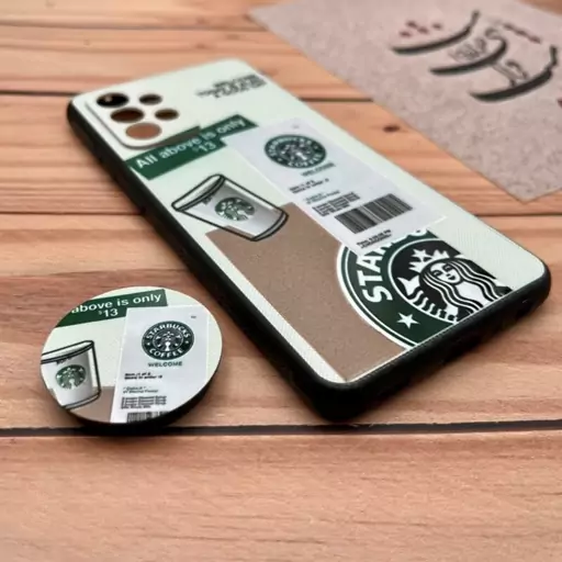 قاب گوشی Galaxy A52 4G - Galaxy A52 5G - Galaxy A52S سامسونگ فانتزی سوزنی برجسته طرح استارباکس Starbucks پاپ سوکت دار کد