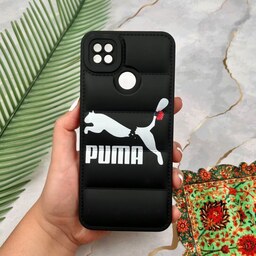 قاب گوشی Redmi 9C - Redmi 10A - Poco C3 شیائومی پافری محافظ لنز دار طرح PUMA پوما مشکی کد 40264