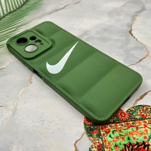 قاب گوشی Redmi Note 12 4G شیائومی پافری محافظ لنز دار طرح NIKE نایک سبز کد 18085