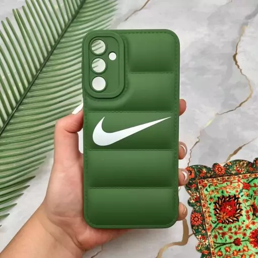 قاب گوشی Galaxy A24 4G سامسونگ پافری محافظ لنز دار طرح NIKE نایک سبز کد 31971