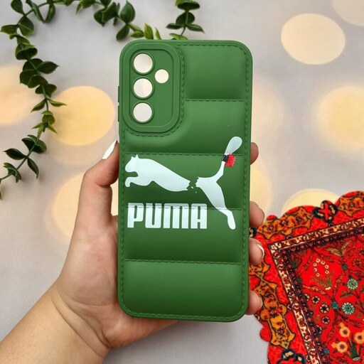 قاب گوشی Galaxy A14 4G - Galaxy A14 5G سامسونگ پافری محافظ لنز دار طرح PUMA پوما سبز کد 21258