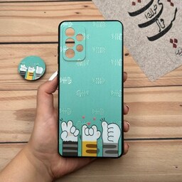 قاب گوشی Galaxy A72 سامسونگ فانتزی سوزنی برجسته طرح گربه CAT پاپ سوکت دار کد 77057