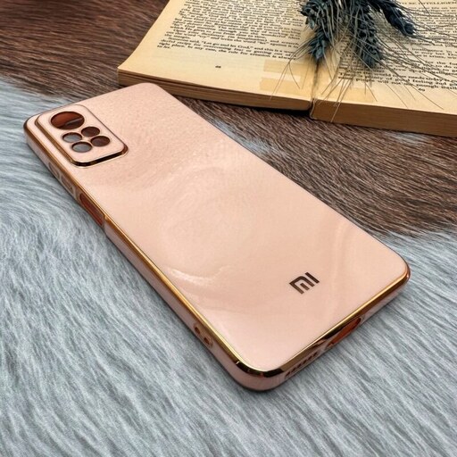 قاب گوشی Redmi Note 12 Pro 4G شیائومی ژله ای مای کیس طرح Gold Line دور طلایی محافظ لنز دار گلبهی کد 64533